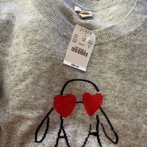 J. Crew Intarsia Dog Heart Eye Sweater